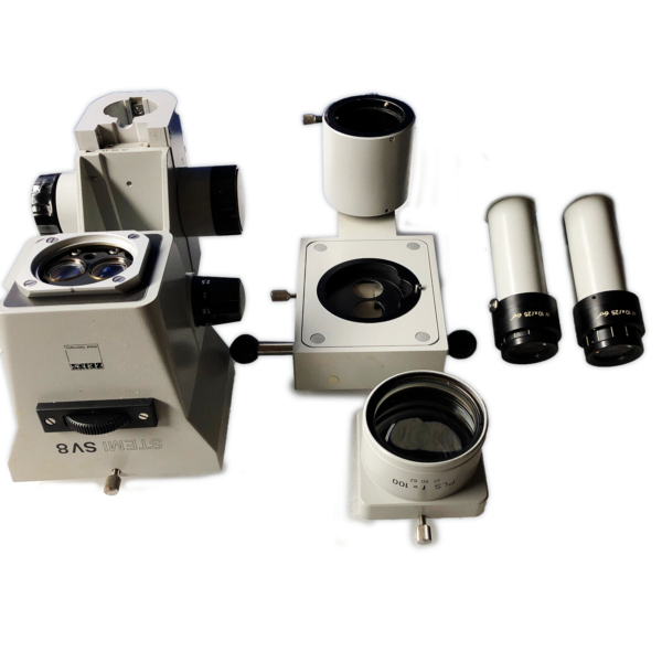 A group of different types of microscopes.